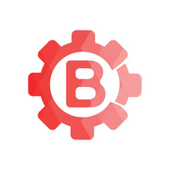 initial B logo icon. low poly style. Flat Vector illustration