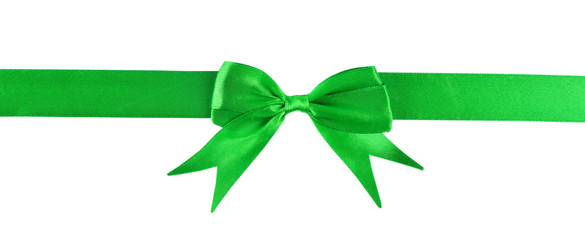 Green ribbon with bow