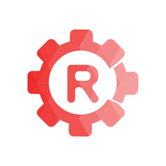 initial R logo icon. low poly style. Flat Vector illustration