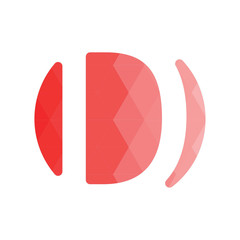 Initial Letter D Red low poly Design Logo