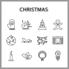Christmas icon set  isolated on white background for web design