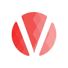 Initial Letter V Red low poly Design Logo