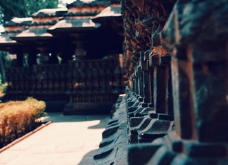 Ancient Indian architecture of a Hindu temple from southern part of India.