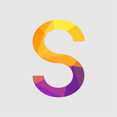 initial S business logo icon template. low poly style