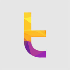 initial T business logo icon template. low poly style