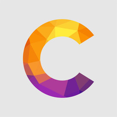 initial C business logo icon template. low poly style