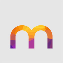 initial M business logo icon template. low poly style
