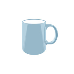 blue mug. a cup of coffee tea. vector illustration. mockup for printed image
