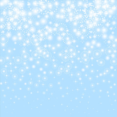 Snow flakes. Beauteous winter silver snowflake overlay template. Fancy vector illustration. Sparce snow