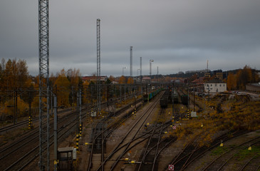 Fototapeta na wymiar constructions railways and trains