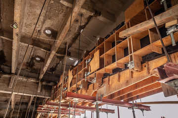 Special wooden formwork for reconstruction of bridge arches.