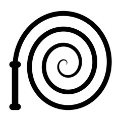 Whip or bullwhip in a spiral flat vector icon for apps and websites