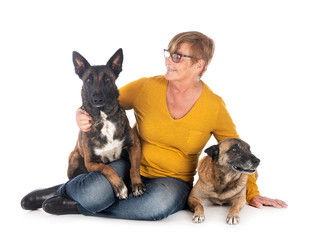 malinois and woman
