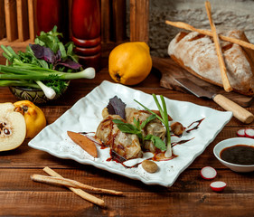 cabbage dolma with quince and chestnut