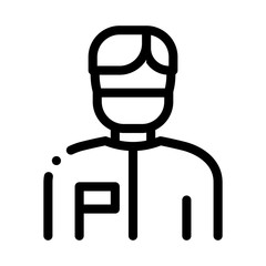 Doctor Surgeon Man Icon Vector. Outline Doctor Surgeon Man Sign. Isolated Contour Symbol Illustration