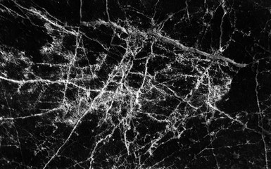 Black marble surface with white line seamless patterns curly vein nature dark background