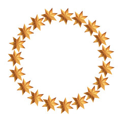 frame circular of stars decoration christmas isolated icon vector illustration design