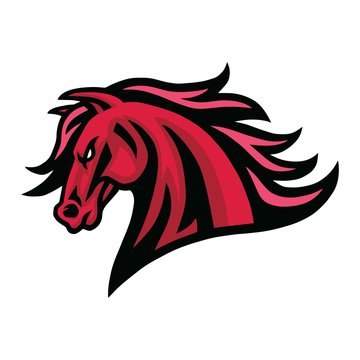 Mustang Horse Fierce Mascot Logo Vector Cartoon Design 