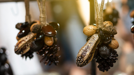 Seeds of hanging on a blurred background