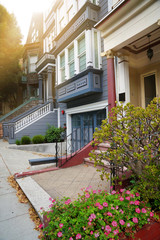 Victorian style houses of San Francisco, August 2019