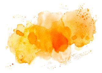 brush splash orange on paper abstract background.