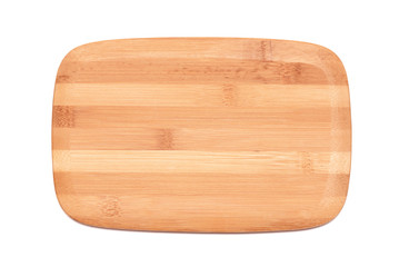 Wooden cutting board isolated on the white background.