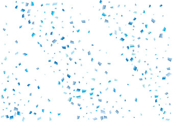 Festive blue rectangle confetti background. Abstract frame confetti texture for holiday, postcard, poster, website, carnival, birthday, children's parties. Cover confetti mock-up. Wedding card layout