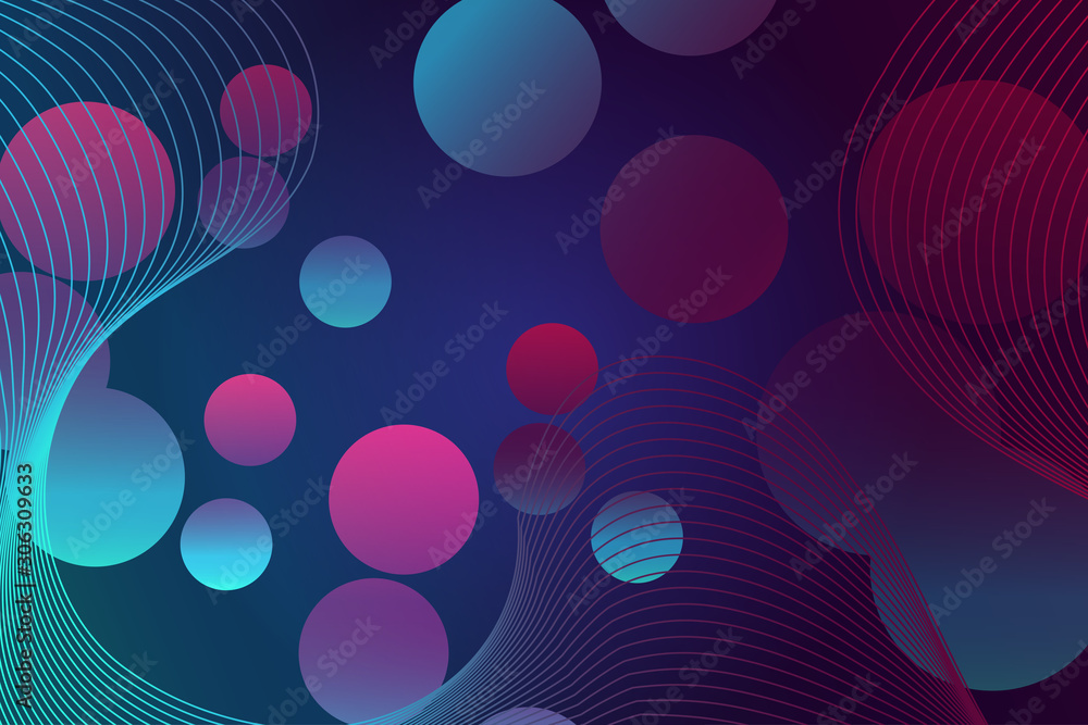 Poster colored wavy lines and dot gradient fluid create an abstract background