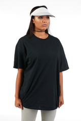 Blank t-shirt mock-up - Cool streetwear fashion girl ready for your design