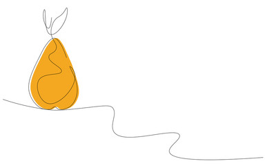 Fruit background, pear line drawing vector illustration	