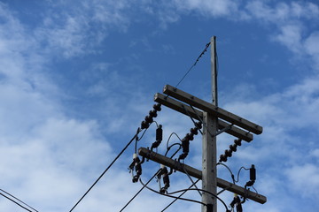 pylon against blue sky