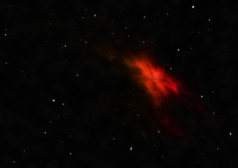 Star field in space and a nebulae. 3D rendering