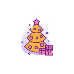 christmas creative icon. flat multicolored illustration. From christmas icons collection. Isolated christmas sign on white background