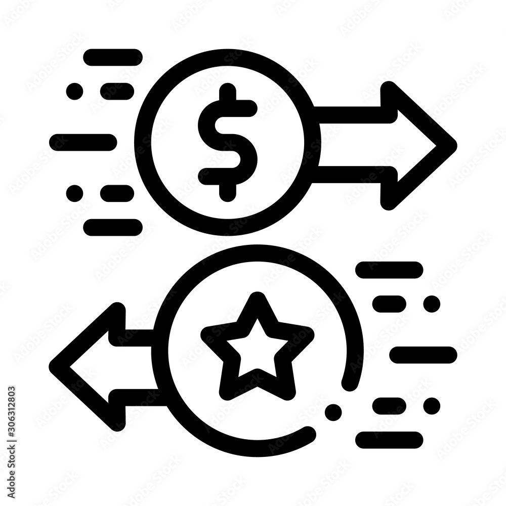 Canvas Prints Exchange Bonuses for Money Icon Vector. Outline Exchange Bonuses for Money Sign. Isolated Contour Symbol Illustration