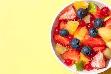 Bowl of healthy fresh fruit salad.