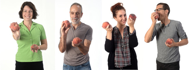 people with pech on white background