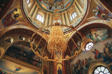 Obraz premium Republic of Moldova, interior of a Christian Orthodox church