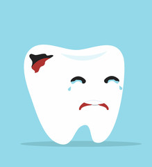 Cute tooth Cartoon dental caries