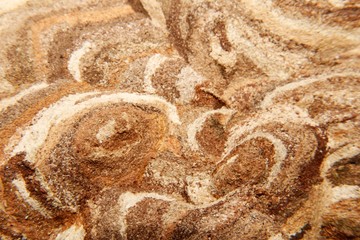 close up shot of Vespirary Or Wasp beetle nest texture background usage. Grey And Brown Texture. Construct, abstract.
