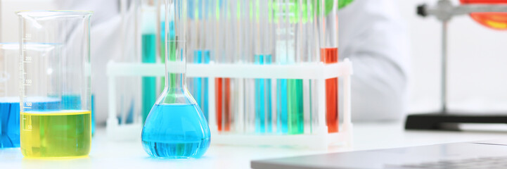 Chemical industry bulb with blue magenta