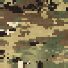 Urban Camouflage Background. Army Abstract Modern Military Pattern. Green Pixel Fabric Textile Print for Uniforms and Weapons.
