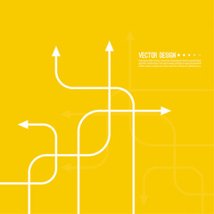 Vector abstract background with various curved direction arrows. The concept of the path of movement.