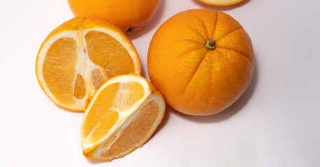 Oranges on background with shadows