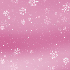 Christmas winter red background with falling snow and snowflakes. Vector Illustration.