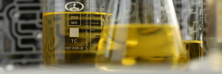 Test tube chemistry flask against background