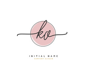 K O KO Beauty vector initial logo, handwriting logo of initial signature, wedding, fashion, jewerly, boutique, floral and botanical with creative template for any company or business.