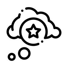 Star Bonus Cloud Icon Vector. Outline Star Bonus Cloud Sign. Isolated Contour Symbol Illustration