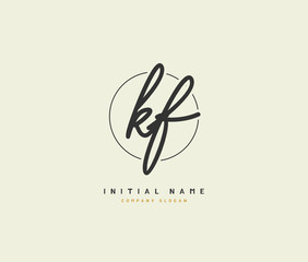 K F KF Beauty vector initial logo, handwriting logo of initial signature, wedding, fashion, jewerly, boutique, floral and botanical with creative template for any company or business.