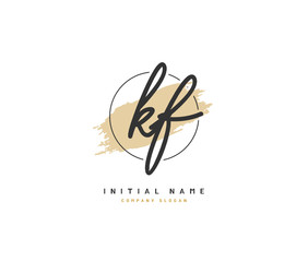 K F KF Beauty vector initial logo, handwriting logo of initial signature, wedding, fashion, jewerly, boutique, floral and botanical with creative template for any company or business.