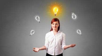 Young business person juggle with new idea concept